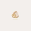 Bague Arty Chevalière dorée - Nacre blanche