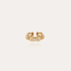 Bague Bambou jonc strass dorée