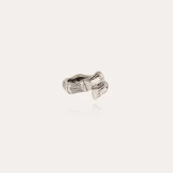 Bague Bambou Liane strass argentée
