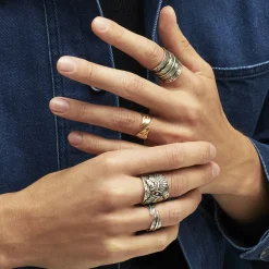 Bague Cancun Penna grand modèle argentée