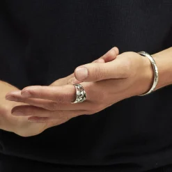 Bague Compression grand modèle argentée