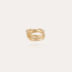 Bague Corail dorée