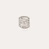 Bague Etincelle cabochons argentée