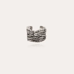 Bague Liane manchette argentée