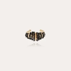 Bague Maranzana jonc dorée - Onyx noir