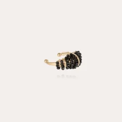 Bague Maranzana jonc dorée - Onyx noir