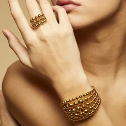 Bague Multiperla dorée