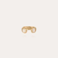 Bague Saint Germain dorée - Nacre blanche