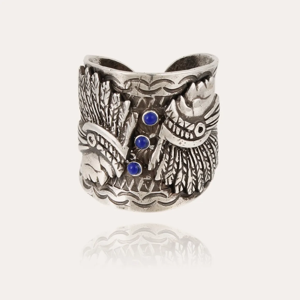 Bague Santa Fé cabochons argentée