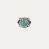 Bague Simone argentée - Turquoise & Lapis