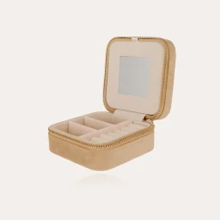 Boîte à bijoux velours petit modèle - Beige