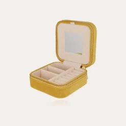 Boîte à bijoux velours petit modèle - Jaune