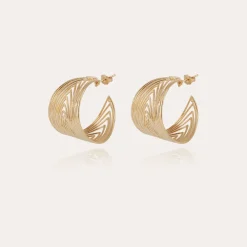 Boucle d'oreilles créoles Wave dorées