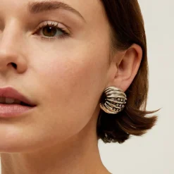 Boucles d'oreilles Anne strass argentées