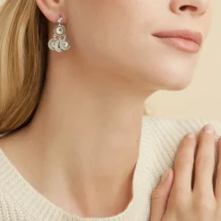 Boucles d'oreilles Arlequin argentées