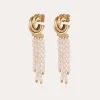Boucles d'oreilles Atik Riviera mini dorées - Perles de culture