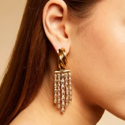 Boucles d'oreilles Atik Riviera mini dorées - Zircone