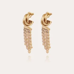 Boucles d'oreilles Atik Riviera mini dorées - Zircone