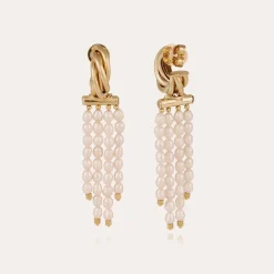 Boucles d'oreilles Atik Riviera mini dorées - Perles de culture