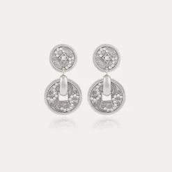 Boucles d'oreilles Aurelia strass argentées
