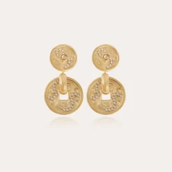 Boucles d'oreilles Aurelia strass dorées