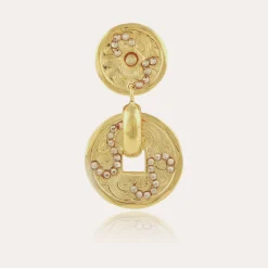 Boucles d'oreilles Aurelia strass dorées