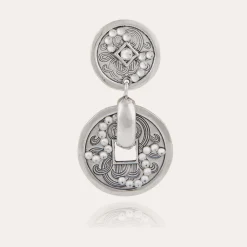 Boucles d'oreilles Aurelia strass argentées