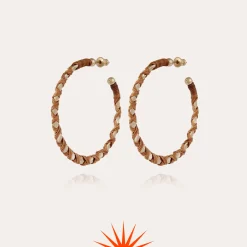 Boucles d'oreilles Bako moyen modèle dorées - Osier - Collection 55 ans