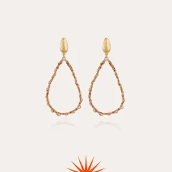 Boucles d'oreilles Beyby petit modèle dorées - Osier - Collection 55 ans
