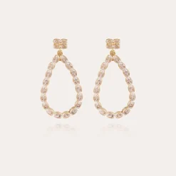 Boucles d'oreilles Bibi Riviera dorées - Zircone