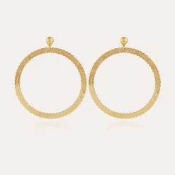 Boucles d'oreilles Bolduc grand modèle dorées