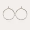 Boucles d'oreilles Bolduc grand modèle argentées