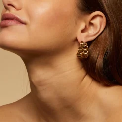 Boucles d'oreilles Bronx créoles dorées