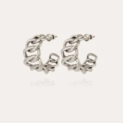 Boucles d'oreilles Bronx créoles argentées