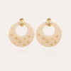 Boucles d'oreilles Cassiope acétate dorées - Ivoire