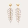 Boucles d'oreilles Cavallo acétate dorées - Ivoire