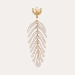 Boucles d'oreilles Cavallo acétate dorées - Ivoire