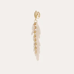 Boucles d'oreilles Cavallo acétate dorées - Ivoire