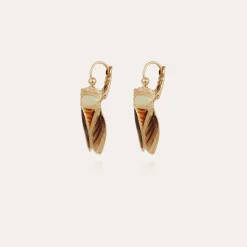 Boucles d'oreilles Cigale émail petit modèle dorées