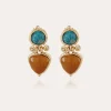 Boucles d'oreilles Colorado dorés - Apatite bleue