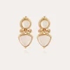 Boucles d'oreilles Colorado dorées - Nacre blanche