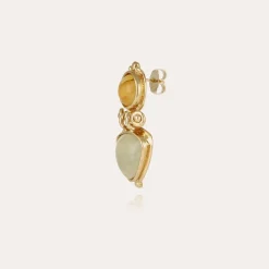 Boucles d'oreilles Colorado dorées - Hématoide jaune & Fluorine