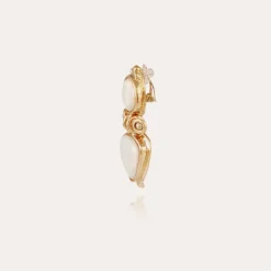 Boucles d'oreilles Colorado dorées - Nacre blanche