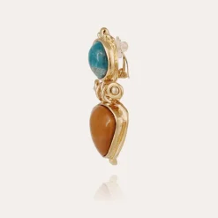Boucles d'oreilles Colorado dorés - Apatite bleue