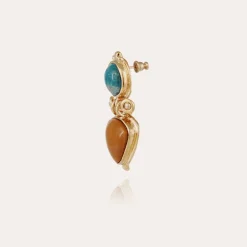 Boucles d'oreilles Colorado dorés - Apatite bleue