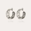 Boucles d'oreilles créoles Compression argentées