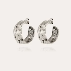 Boucles d'oreilles créoles Compression argentées