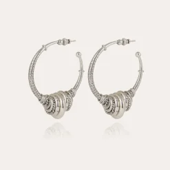 Boucles d'oreilles créoles Maranzana argentées