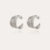 Boucles d'oreilles créoles Wave argentées