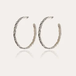 Boucles d'oreilles créoles Liane argentées